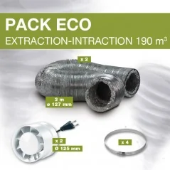 Pack extraction Intraction Eco 190m3/h Ø125mm v3.0