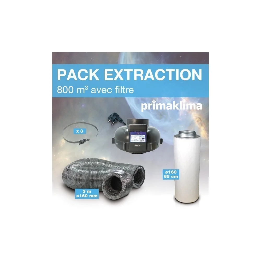 Pack Extraction 800m3 avec Filtre à Charbon